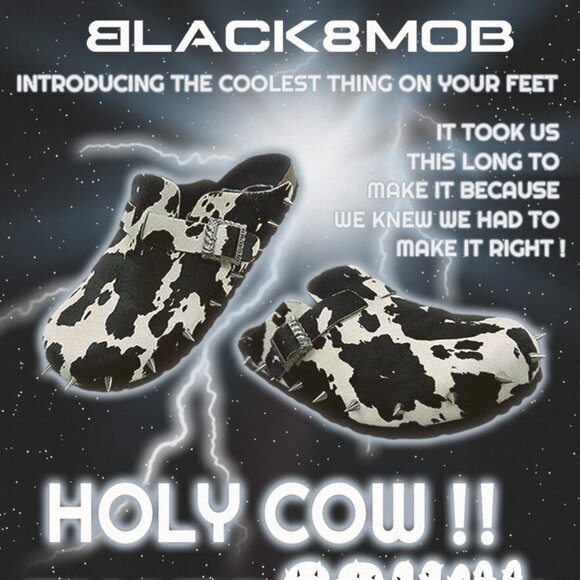 BLACK8MOB Cowhide Rivet Clogs Rare Japan Exclusive Size 44–45 main image 5